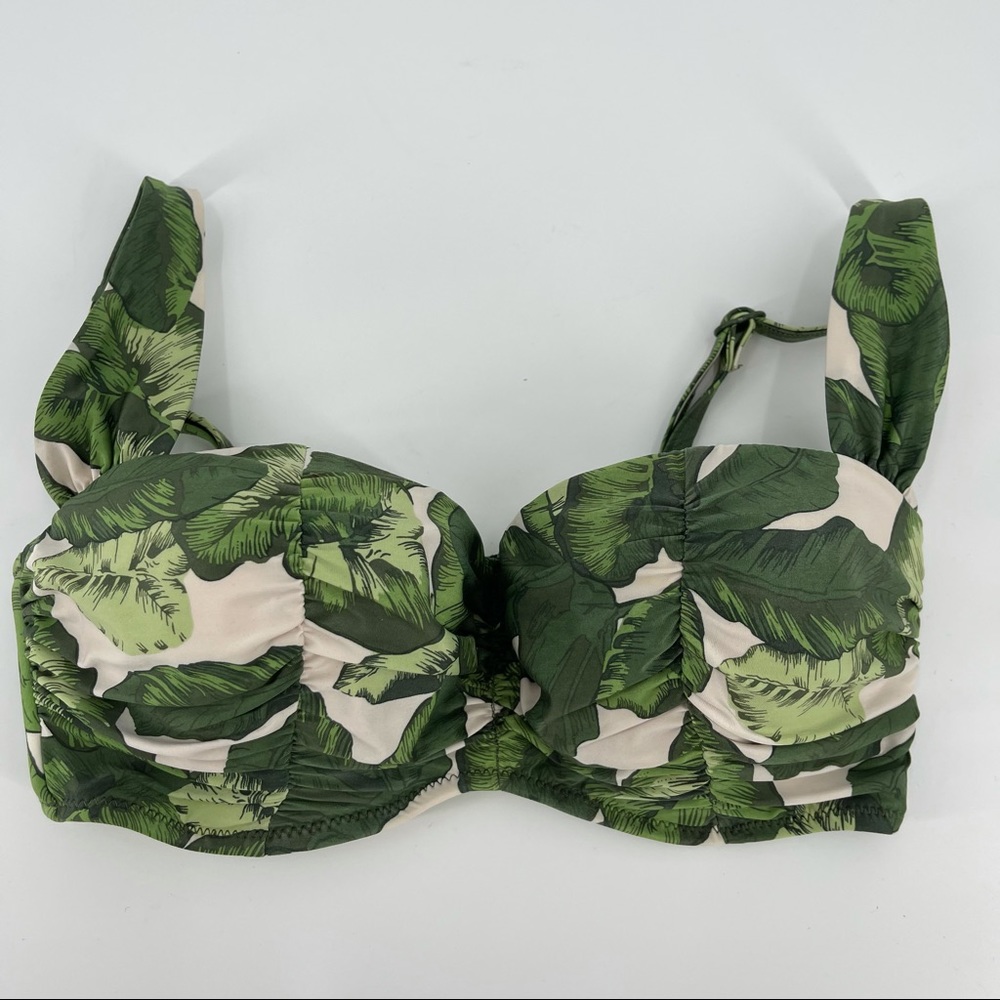 Seafolly Australia Bikini Top Molded Cup Leaf Print size 10 D